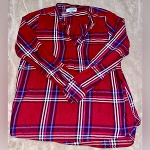 Old Navy Women’s Plaid V Neck Shirt Size Medium
